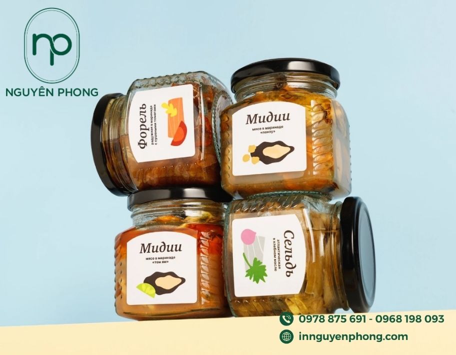 Mẫu tem nhãn ruốc cá đa dạng 